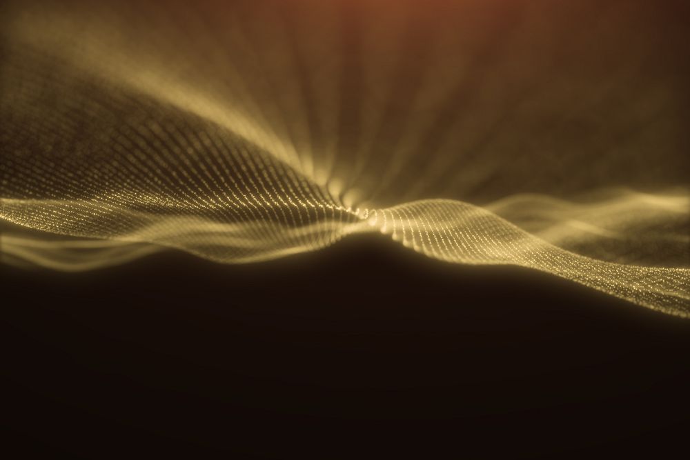 Digital yellow wave background, technology remix