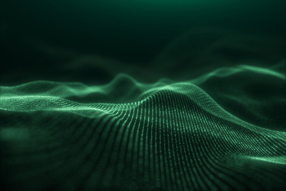 Smart technology green background, abstract digital remix