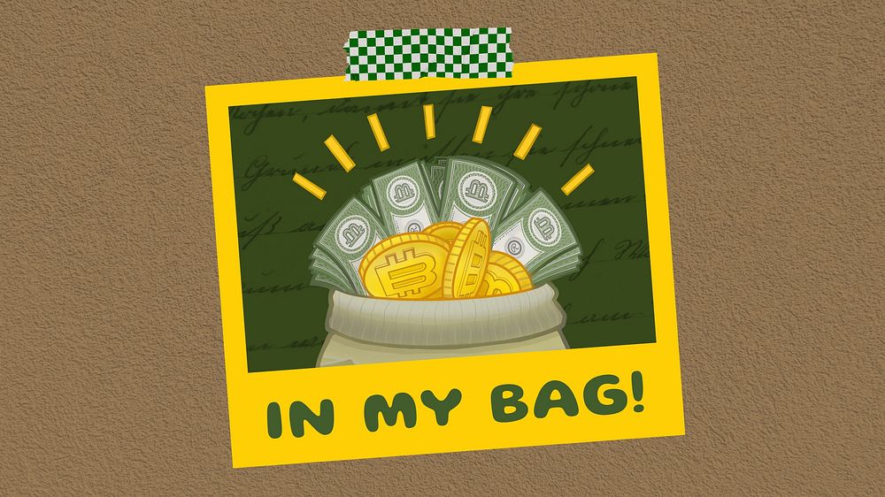 Treasure money bag computer wallpaper, brown background