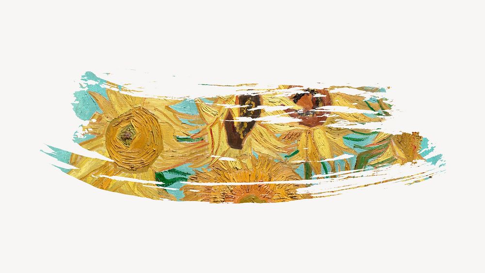 Vincent van Gogh's Vase with Twelve Sunflowers brushstroke, famous painting, remixed by rawpixel