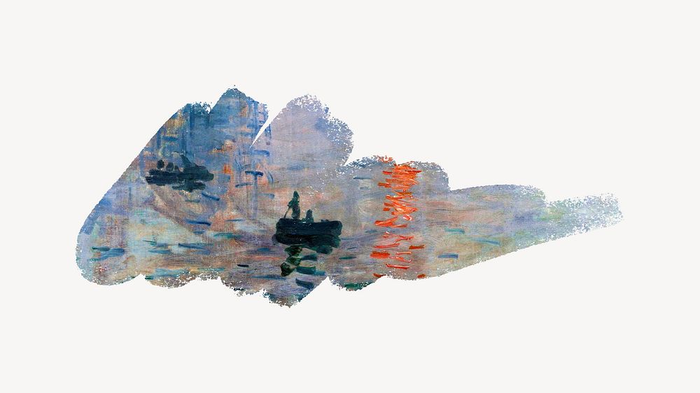Claude Monet's Impression artwork brush stroke. Famous art remixed by rawpixel.