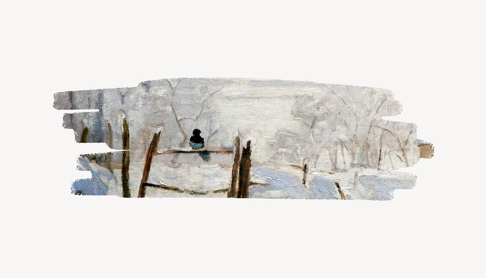 Monet's magpie artwork brush stroke. Famous art remixed by rawpixel.