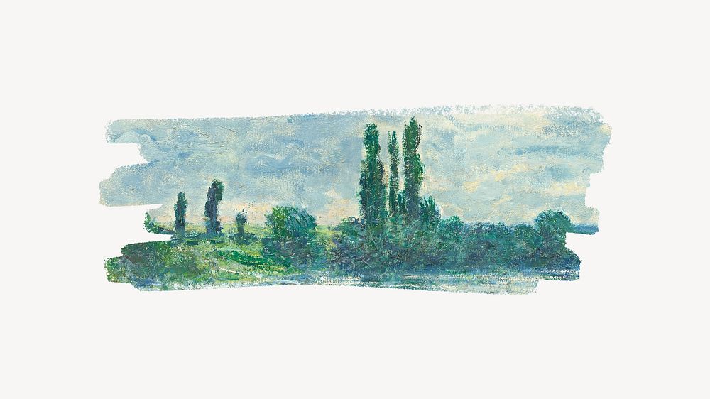Monet's V&eacute;theuil artwork brush stroke. Famous art remixed by rawpixel.