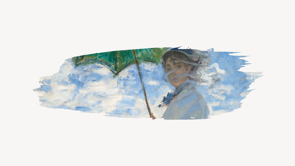 Madame Monet artwork brush stroke. Famous art remixed by rawpixel.