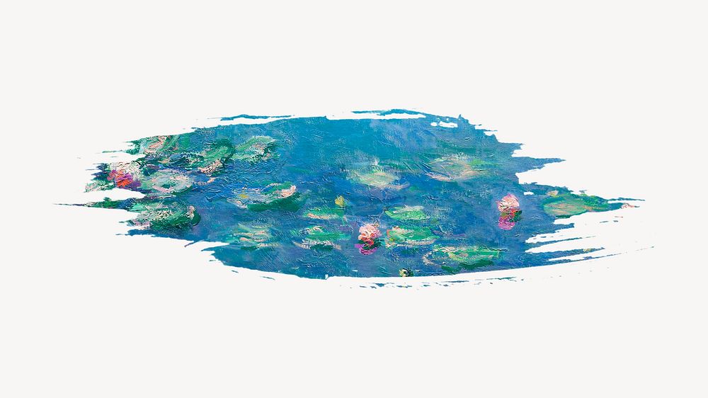 Water lilies artwork brush stroke. Claude Monet artwork, remixed by rawpixel.