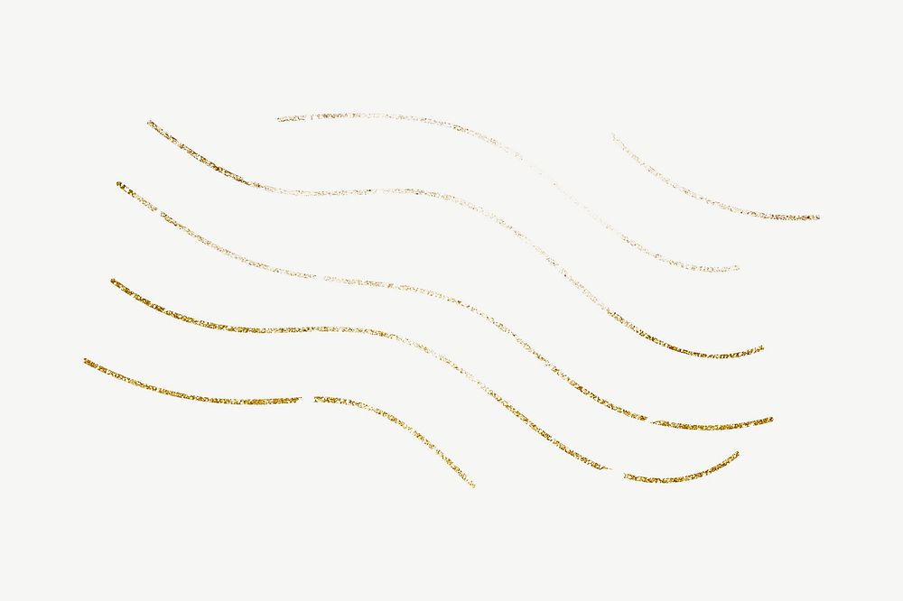 Gold wavy lines clipart psd