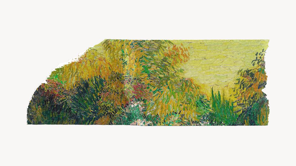 Van Gogh's washi tape, The Poet's Garden, famous artwork, remixed by rawpixel