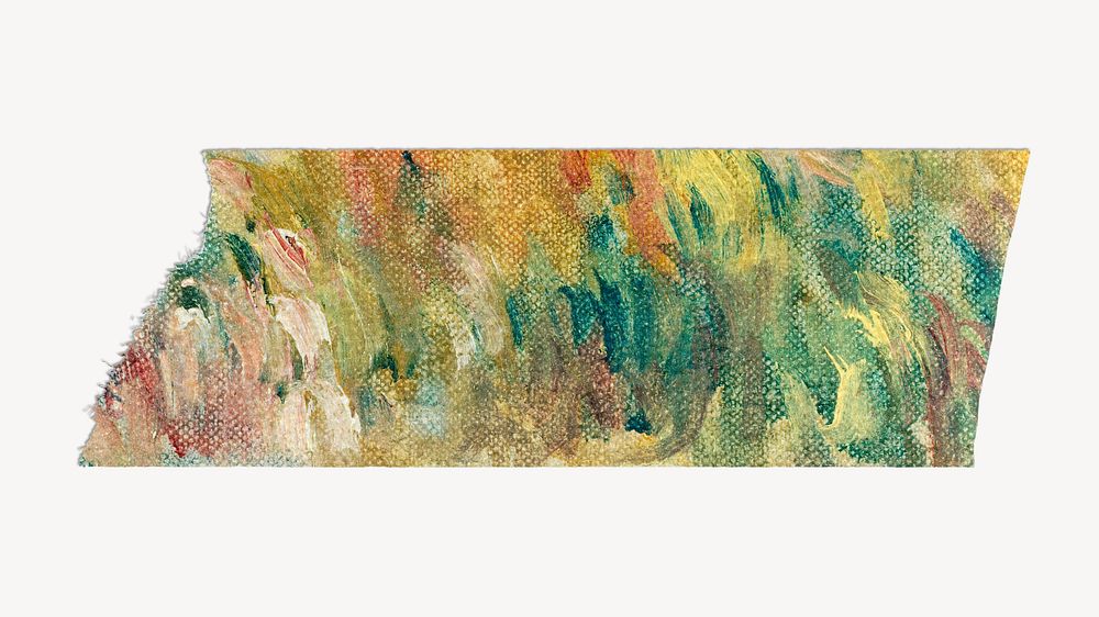 Two Women in a Landscape washi tape, Pierre-Auguste Renoir's artwork, remixed by rawpixel