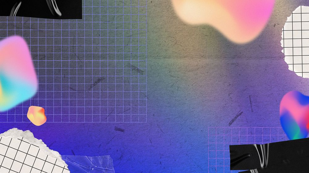 Neon abstract paper desktop wallpaper, aesthetic background