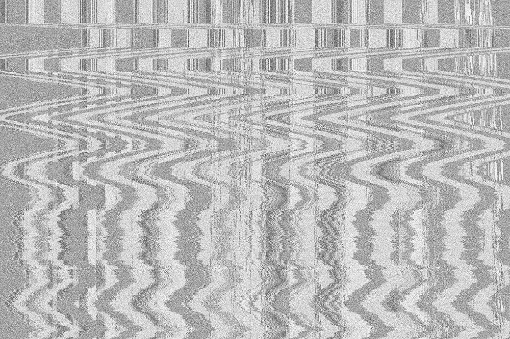 Gray VHS glitch background, distortion effect