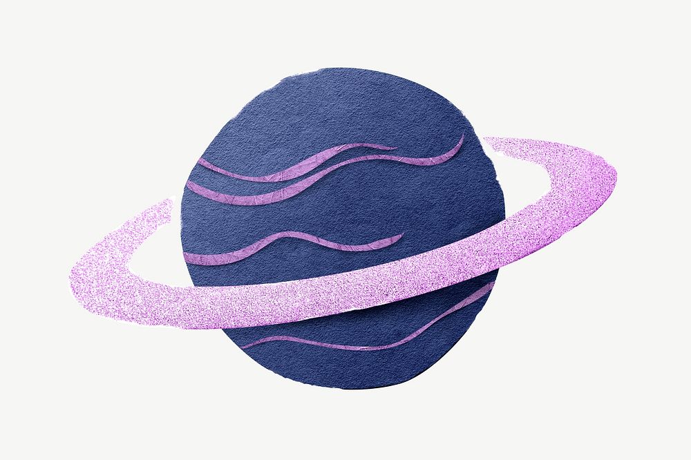 Purple Saturn, cute galaxy graphic psd
