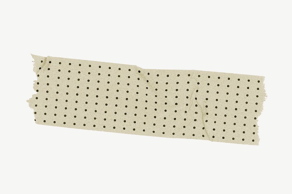 Dotted beige washi tape, journal collage element psd