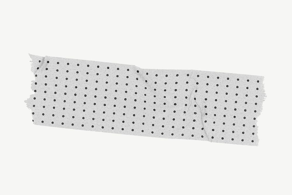 Dotted gray washi tape, journal collage element psd