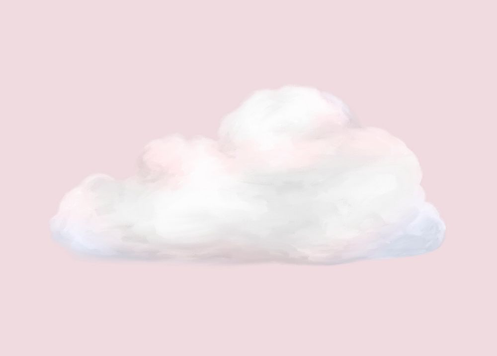 Pink cloud, nature illustration collage element psd