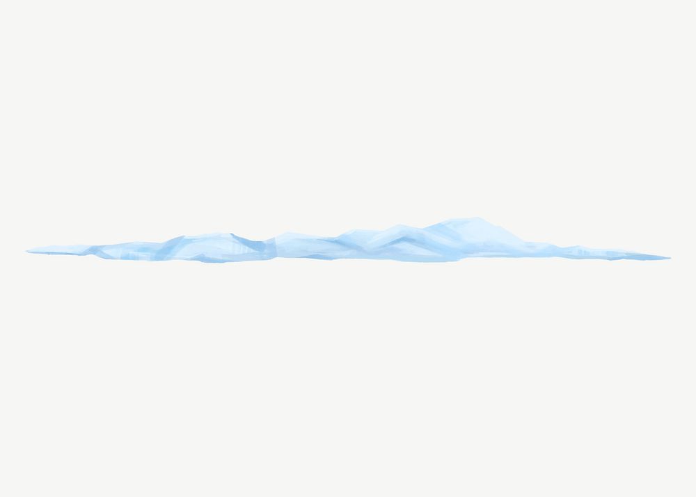 Iceberg border, nature illustration collage element psd