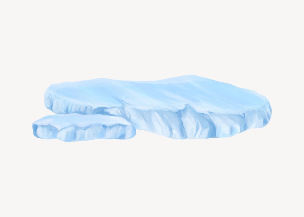 Arctic ice illustration, white background