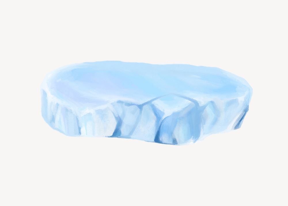 Polar ice illustration, white background