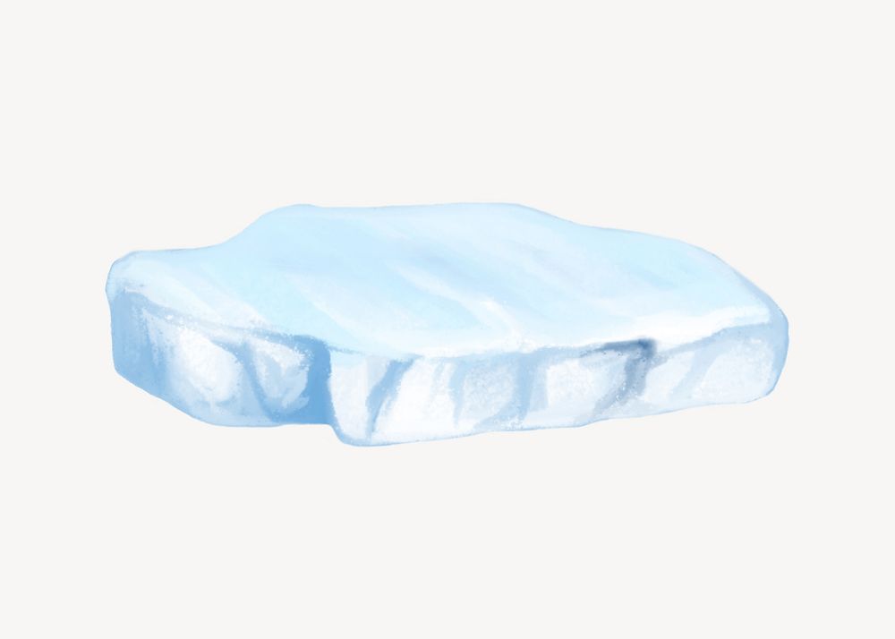 Polar ice illustration, white background