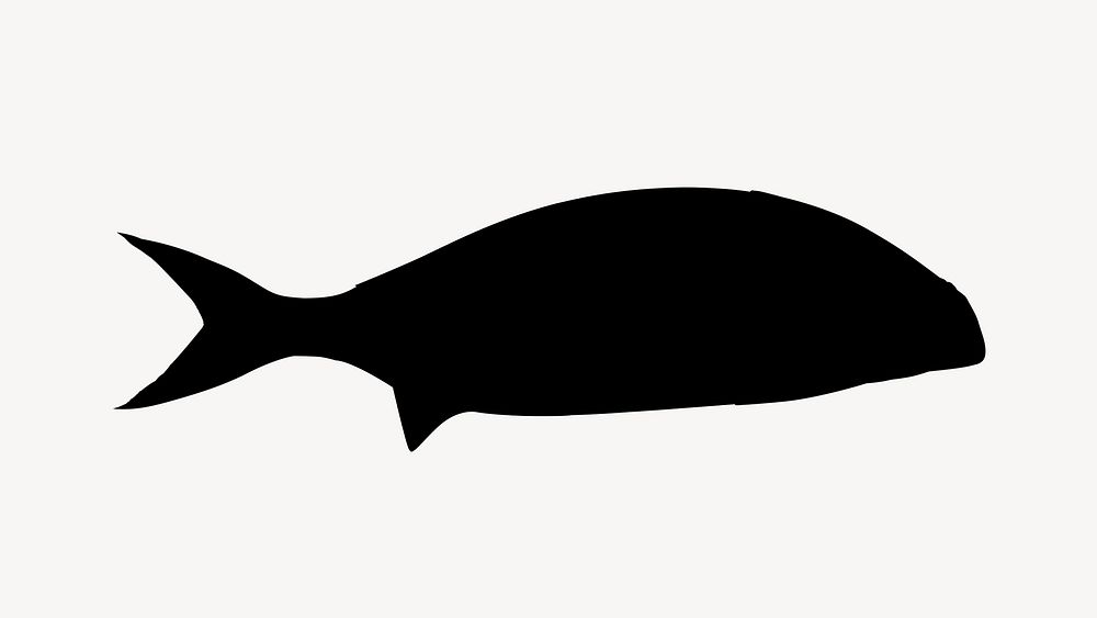 Fish silhouette animal illustration, white background