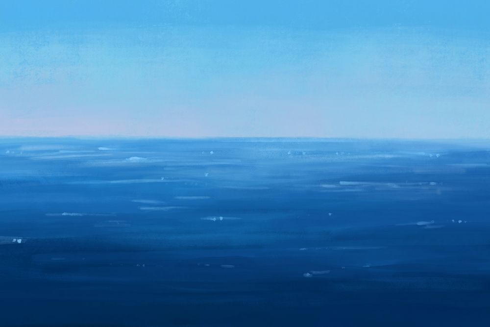 Blue sea background, aesthetic paint design