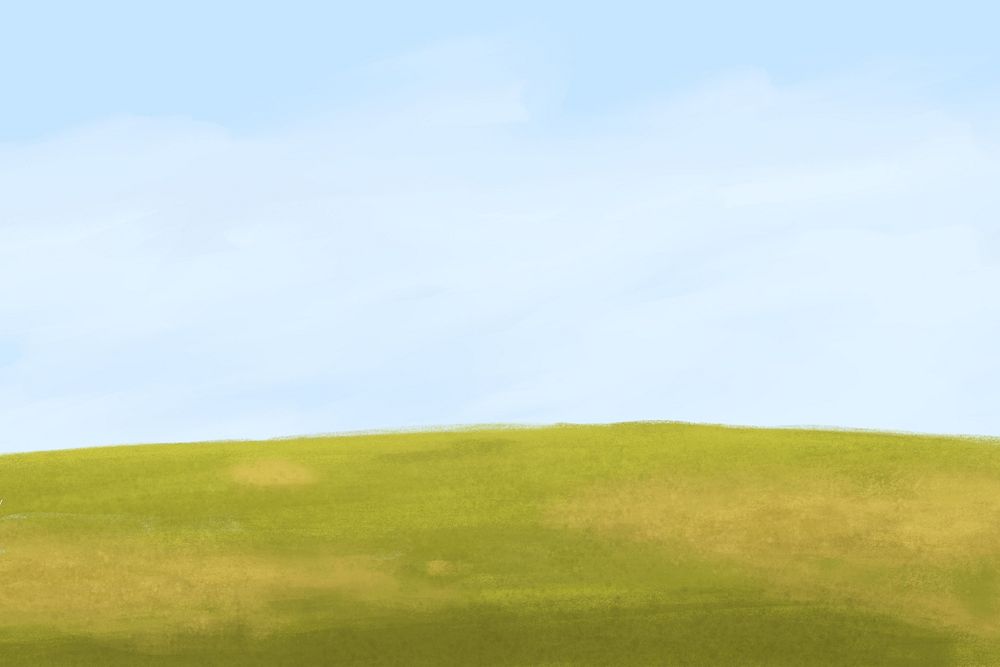 Green grass hill background, aesthetic paint design