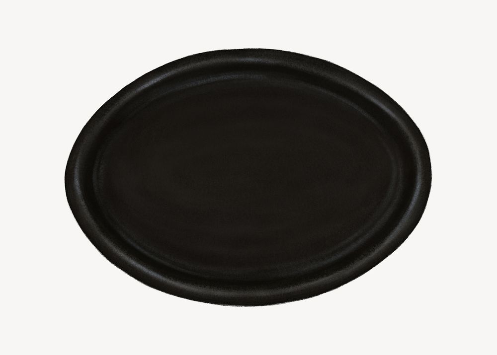 Black plate, kitchenware illustration