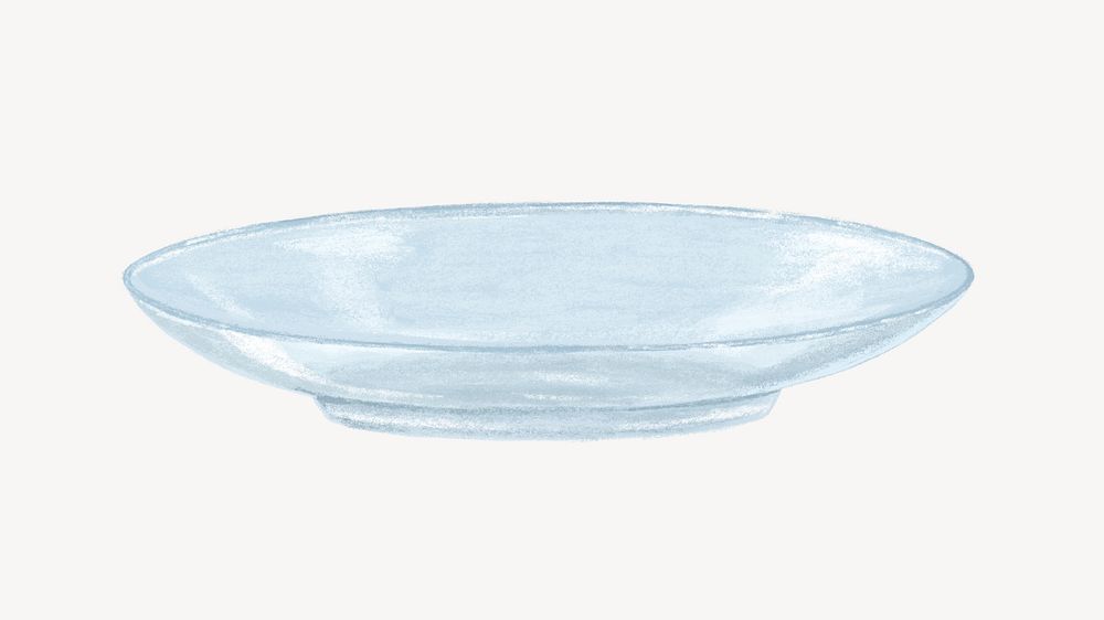 Glass saucer, kitchenware illustration