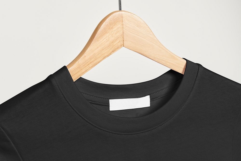 Blank t-shirt label, product branding with design space