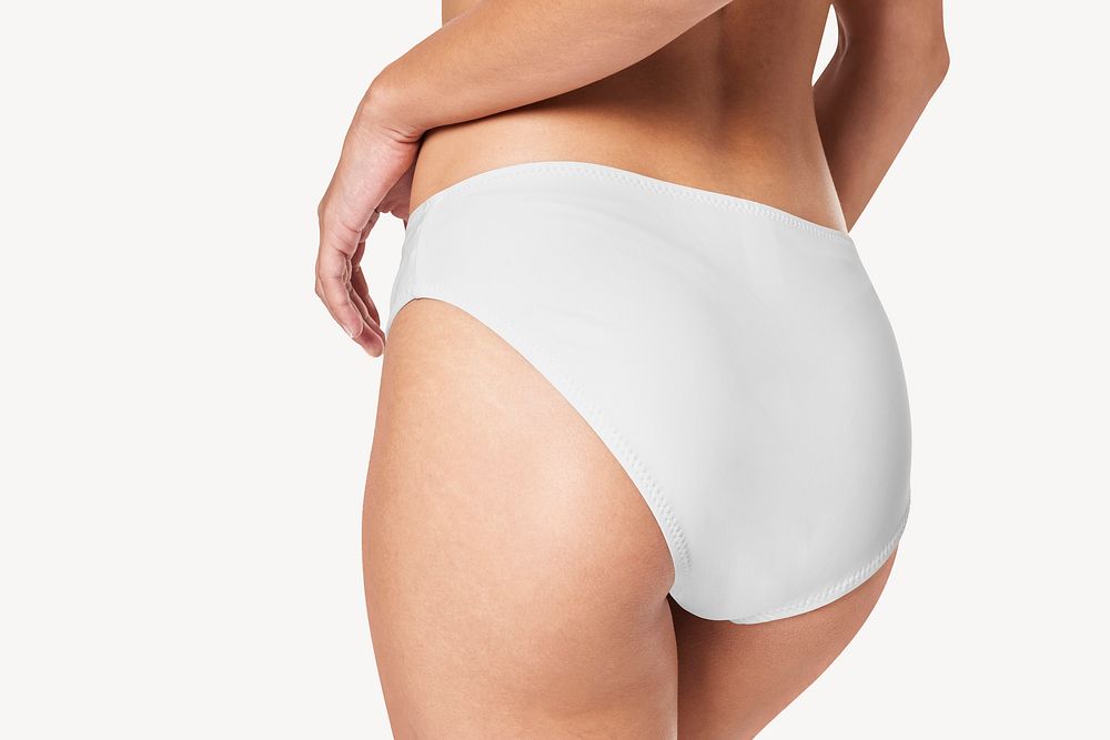 Women's white panties mockup blank underwear