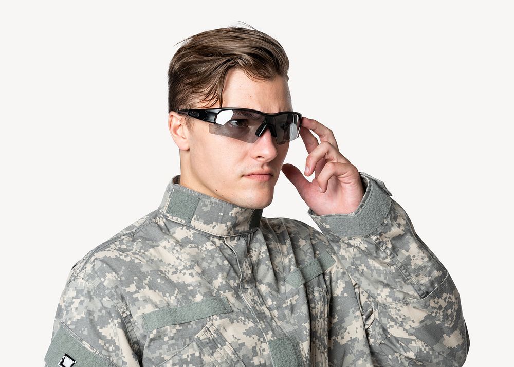 Man with smart glasses  isolated design