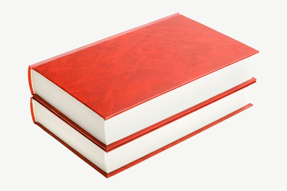 Red books collage element psd