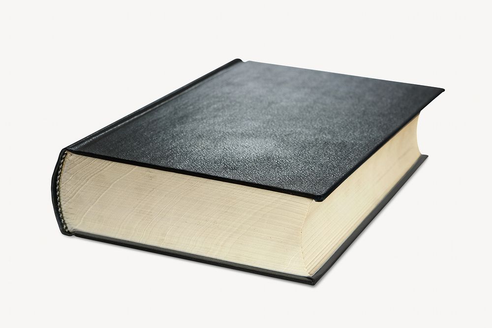Black leather book, isolated image