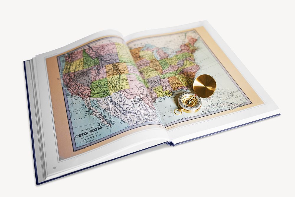 Map book, isolated image