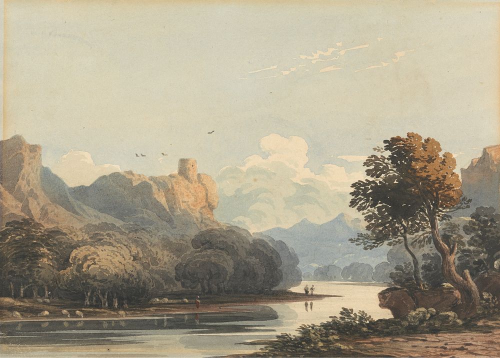 Landscape with a Distant Tower by John Varley