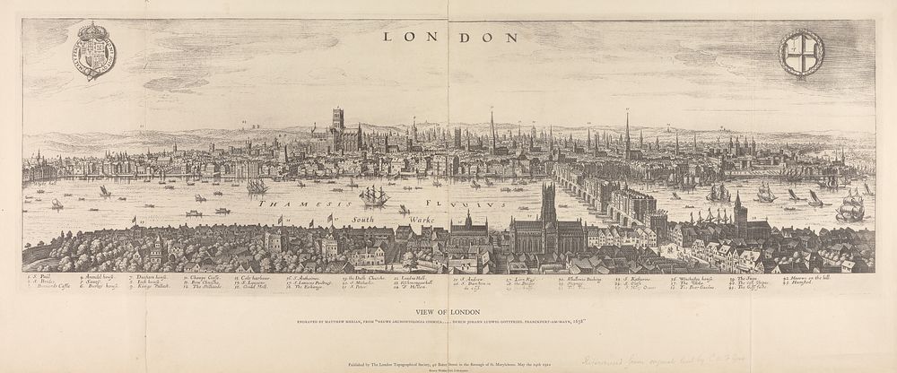 View of London.  From Neuwe Archontologia Cosmica . . . 1638