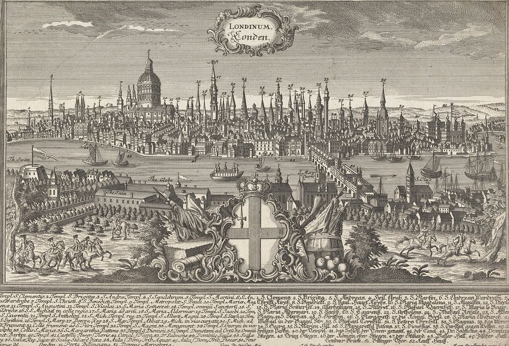 Londinum, London.  General Prospect post 1666