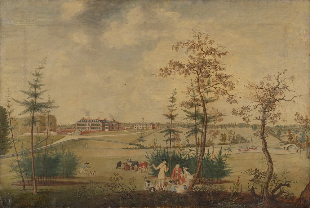 View of Gloucestershire Country House by Thomas Robins the elder