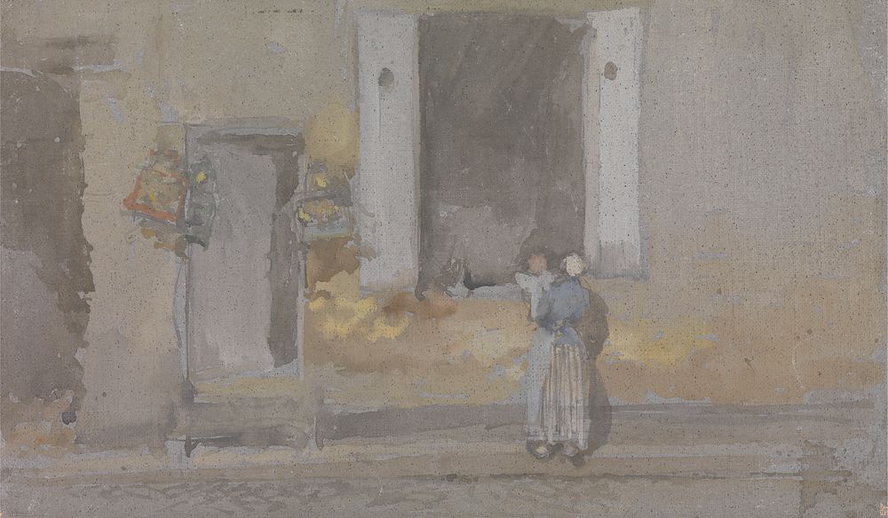 A House with an Open Window, perhaps painted in Brittany by James Mcneill Whistler