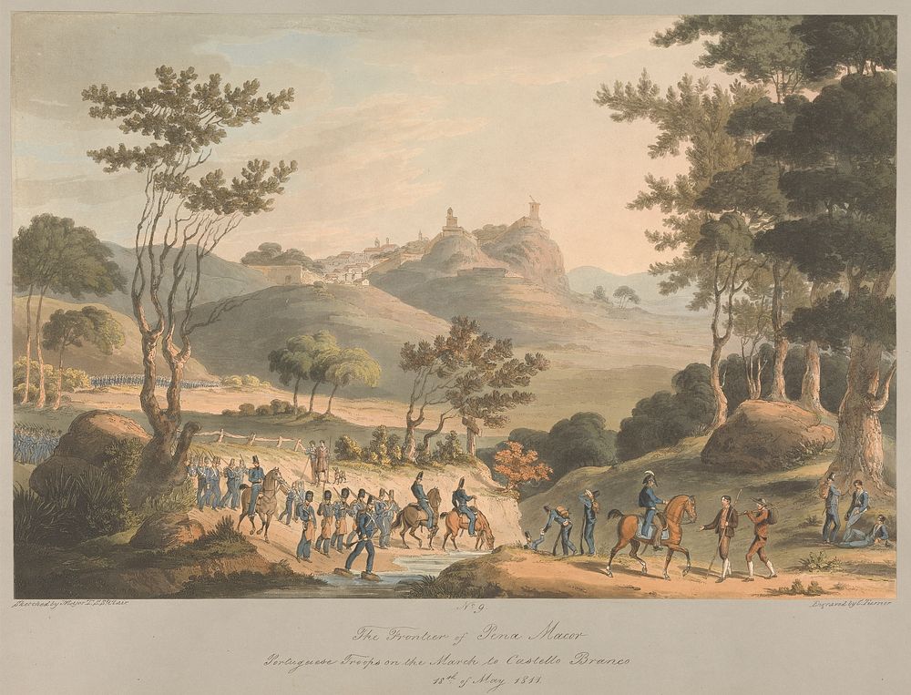 No. 9 The Frontier of Pina Macor. Portugese Troops on the March to Costello Branco, 18th May 1811