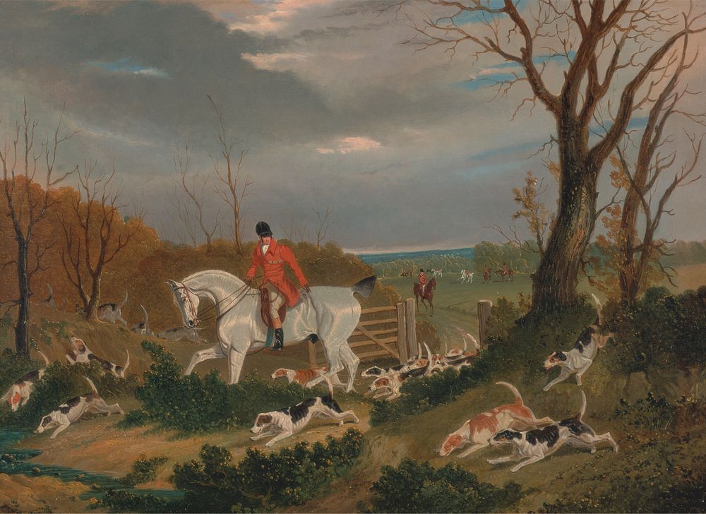 The Suffolk Hunt:  Going to Cover near Herringswell