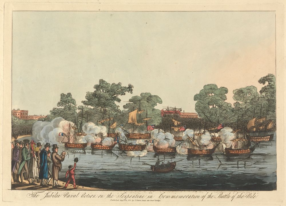 The Jubilee Naval Action on the Serpentine in Commemoration of the Battle of the Nile.