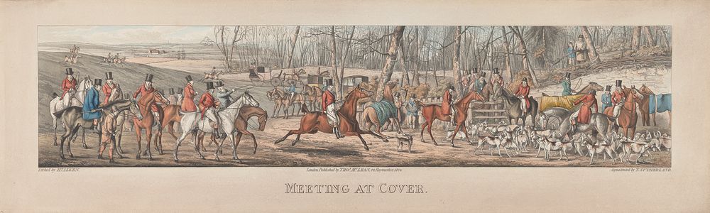 A set of four: Meeting at Cover. London,  pub. by Thos. McLean, 1824
