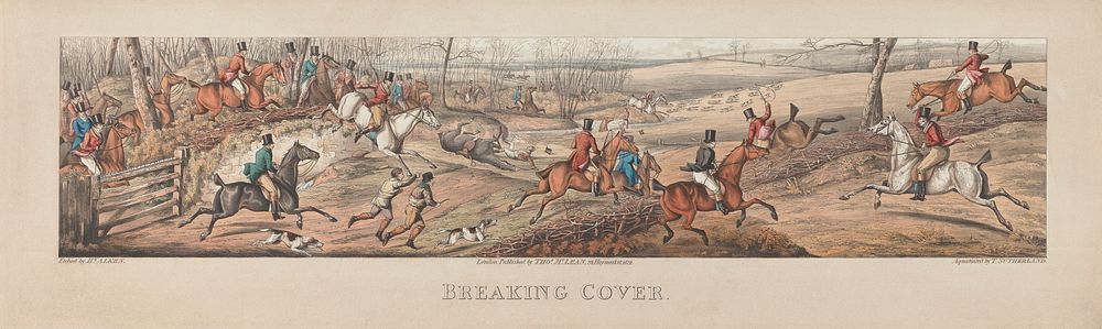 A set of four: Breaking Cover. London,  pub. by Thos. McLean, 1824