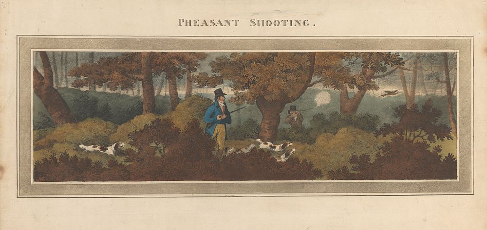 Two of a set of four: 1. Pheasant Shooting