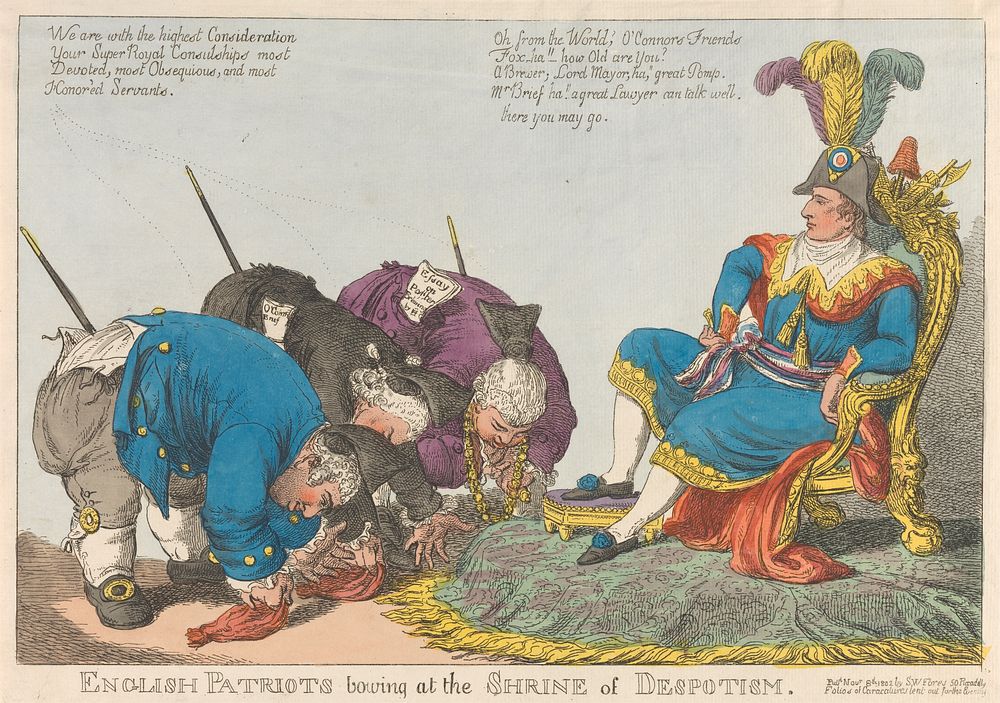 English Patriots Bowing at the Shrine of Despotism