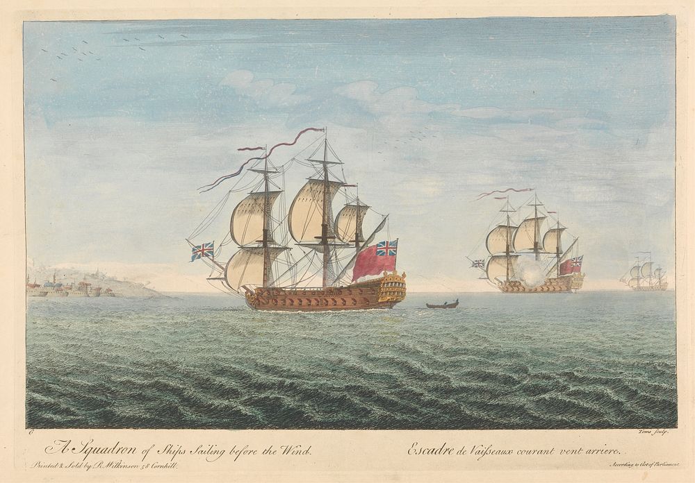 A Squadron of Ships Sailing before the Wind