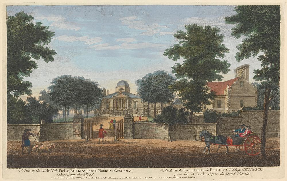 A View of the Rt. Hon'ble the Lord of Burlington's House at Chiswick; taken from the Road