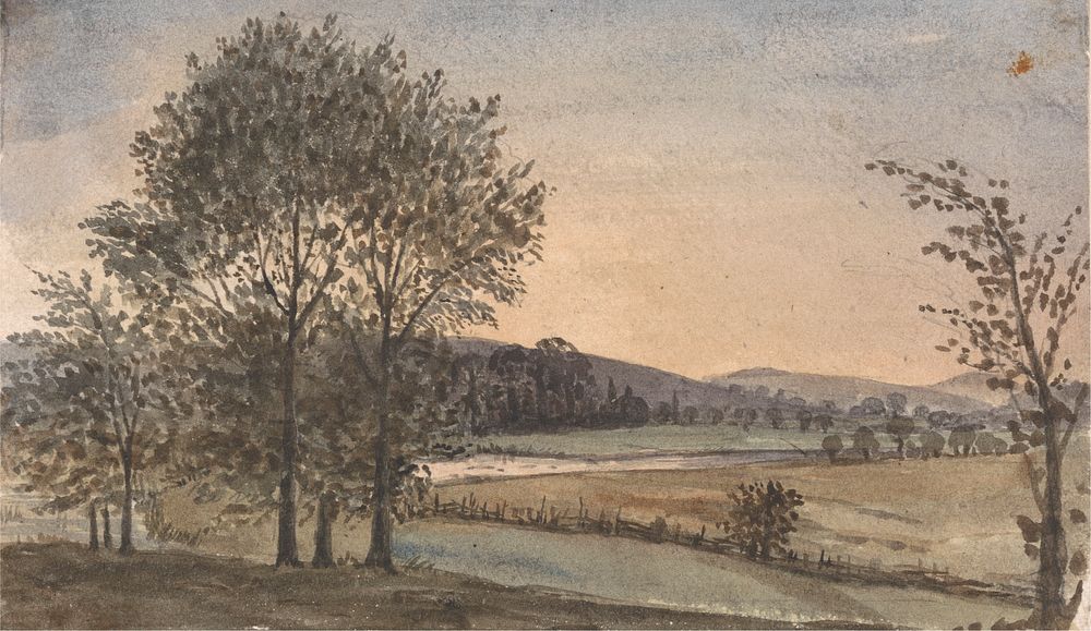 Landscape with Trees; a River in the Background