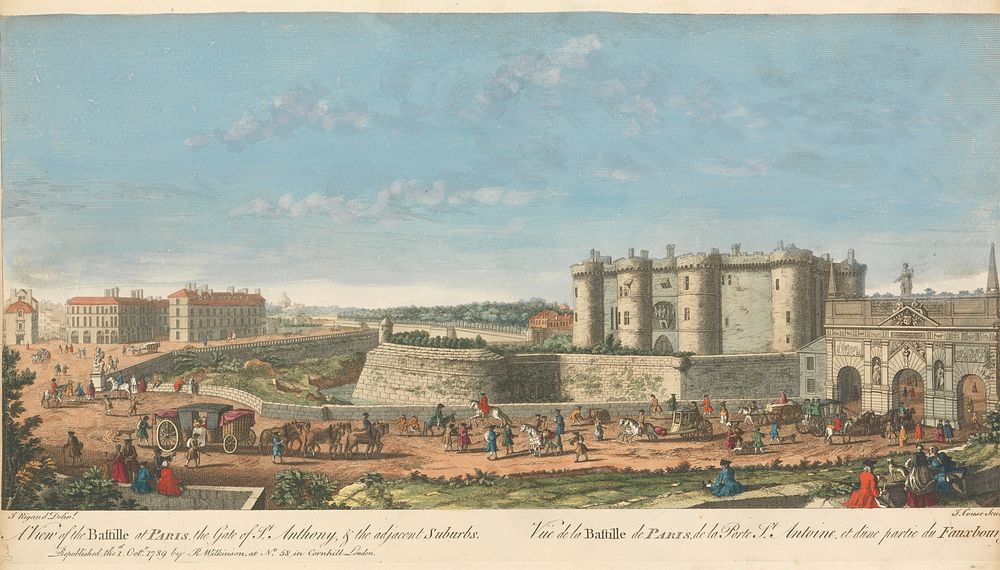 A View of the Bastille at Paris, the Gate of St. Anthony , & the adjacent Suburbs
