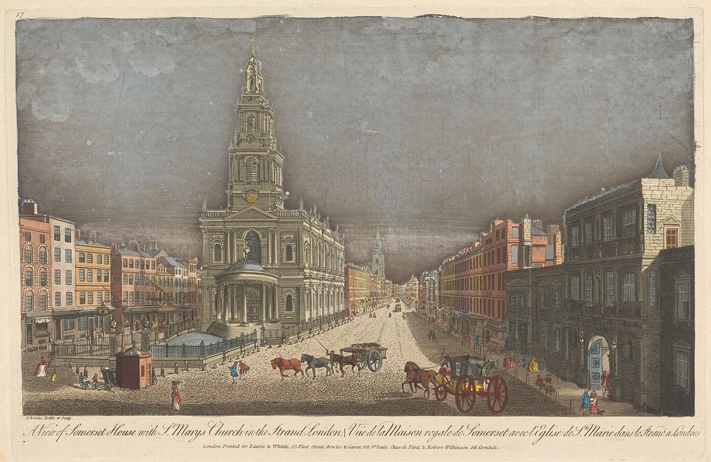 A View of Somerset House with St. Mary's Church in the Strand London